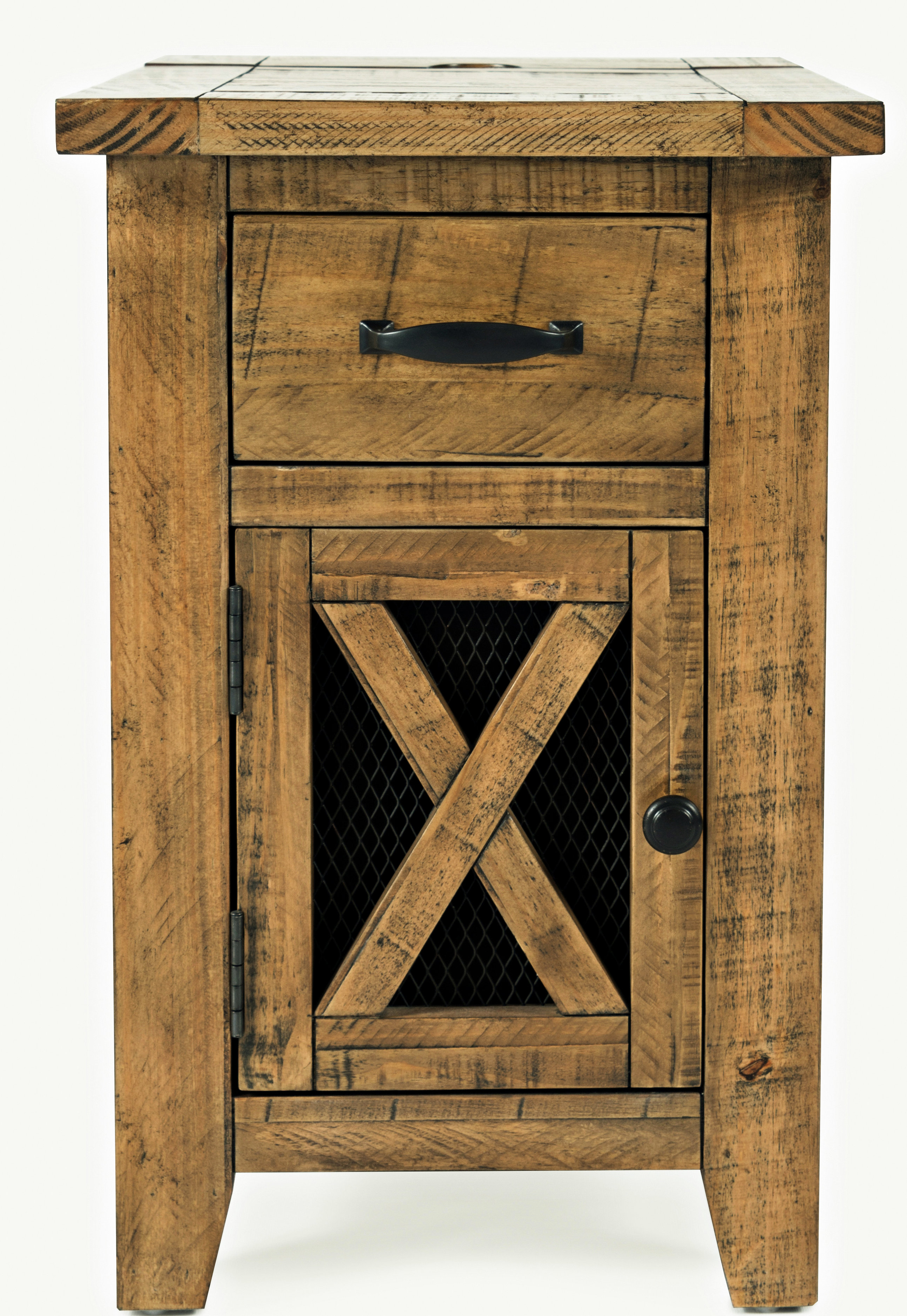 tall end table with shelves on Loon Peak Thame End Table With Storage And Built In Outlets Reviews Wayfair Ca