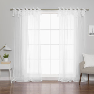 Modern Contemporary Formal Dining Room Sets Allmodern Roseline Voile Solid Sheer Tab Top Curtain Panels Set Of 2