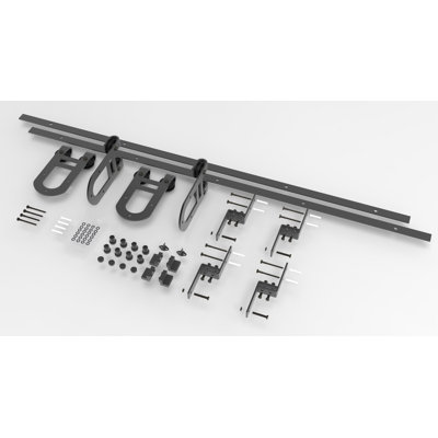 Horseshoe Z Bracket Bypass Track&nbsp;Barn Door Hardware Kit Vancleef Track Length 132 in
