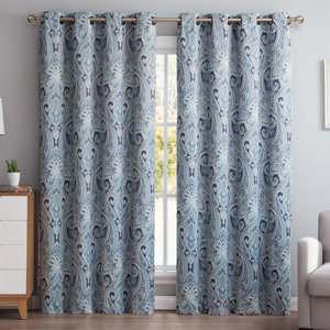 Paisley Damask Blackout Curtain Panels (Set of 2)