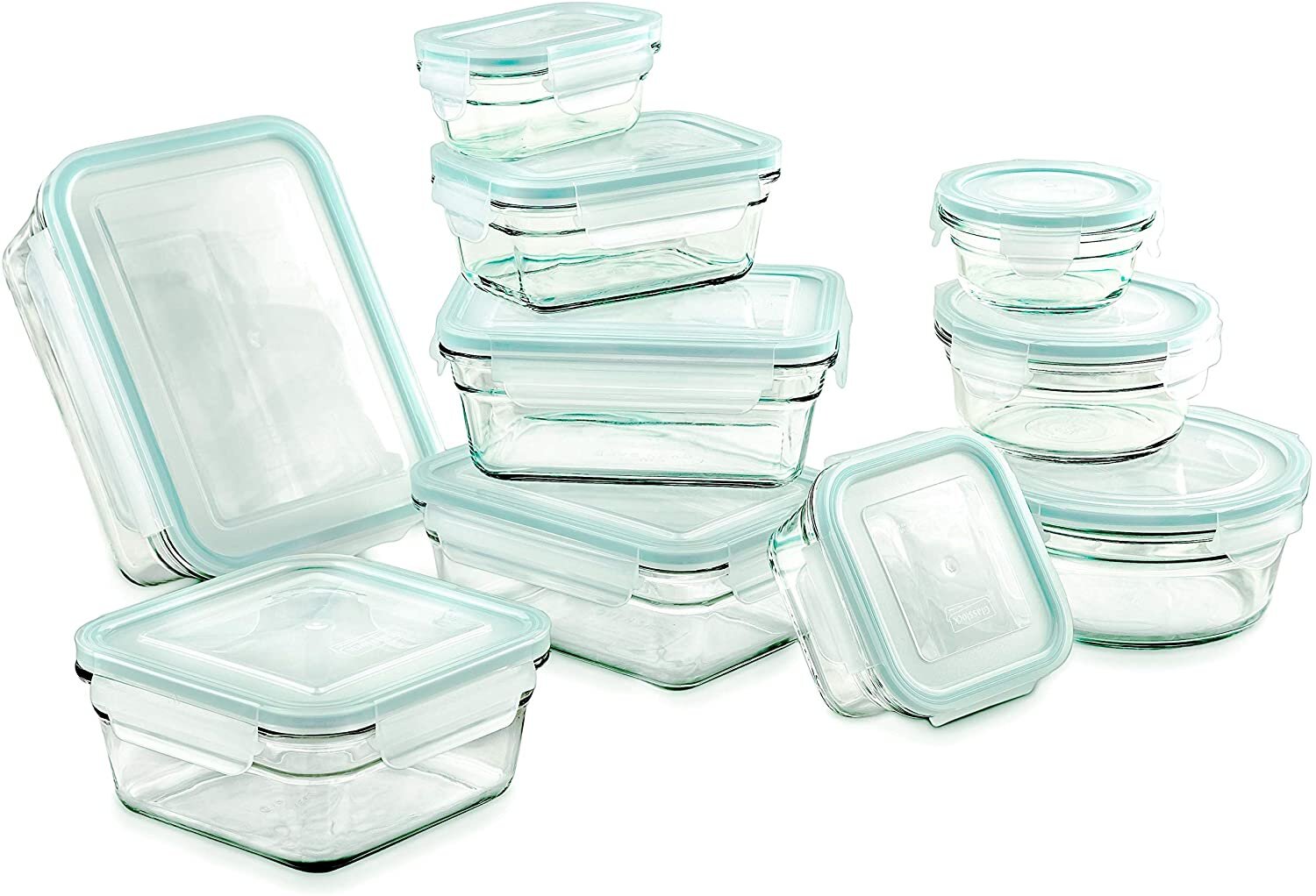 6 pcs ~ NEW Glasslock Tempered Glass Food Storage Containers Microwaveable 