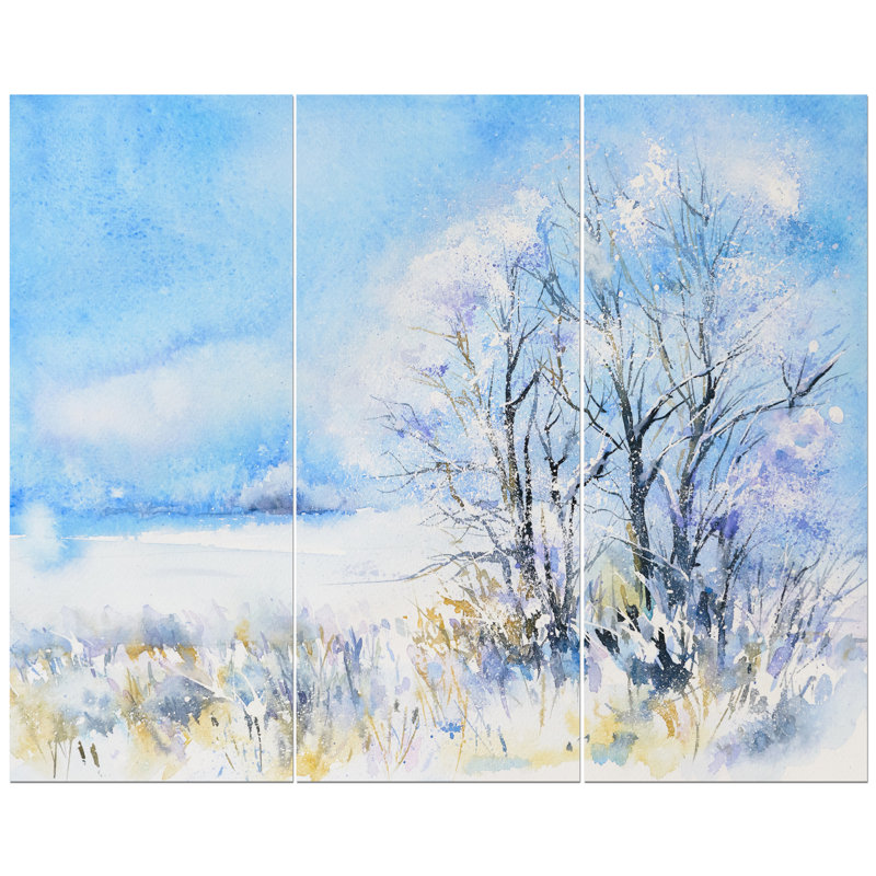 East Urban Home Forest In Winter Season Under Blue Sky Oil