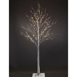 Fake Birch Trees Wayfair 7 White Birch Artificial Christmas Tree With 120 Warm Leds And Adjule Branches