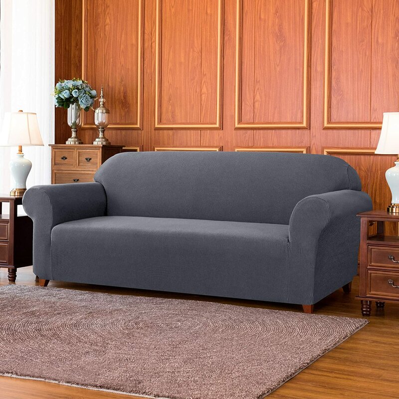 Rosalind Wheeler Ultra Soft Texture Grid Sofa Slipcover ...