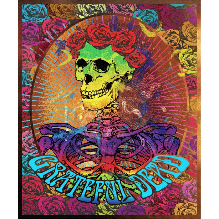 Ramatex International Grateful Dead Bertha Roses Throw | Wayfair