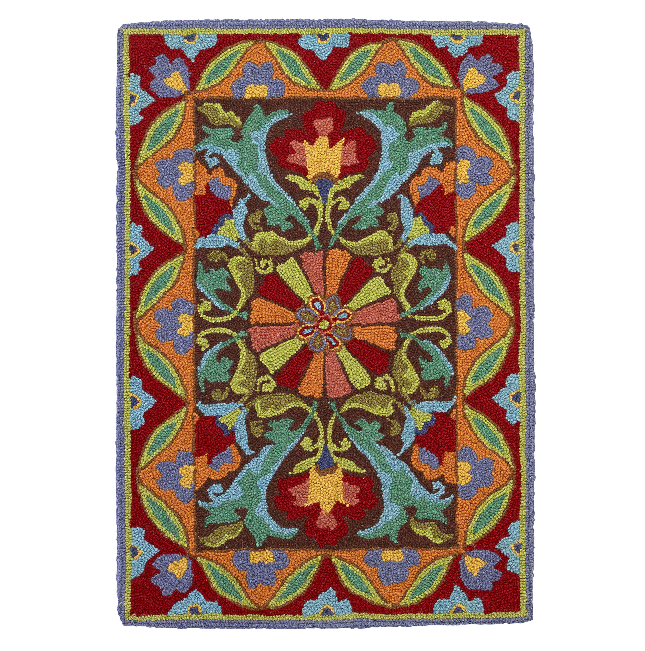 Companyc Porcelain Floral Hand Hooked Wool Mocha Area Rug Reviews Wayfair