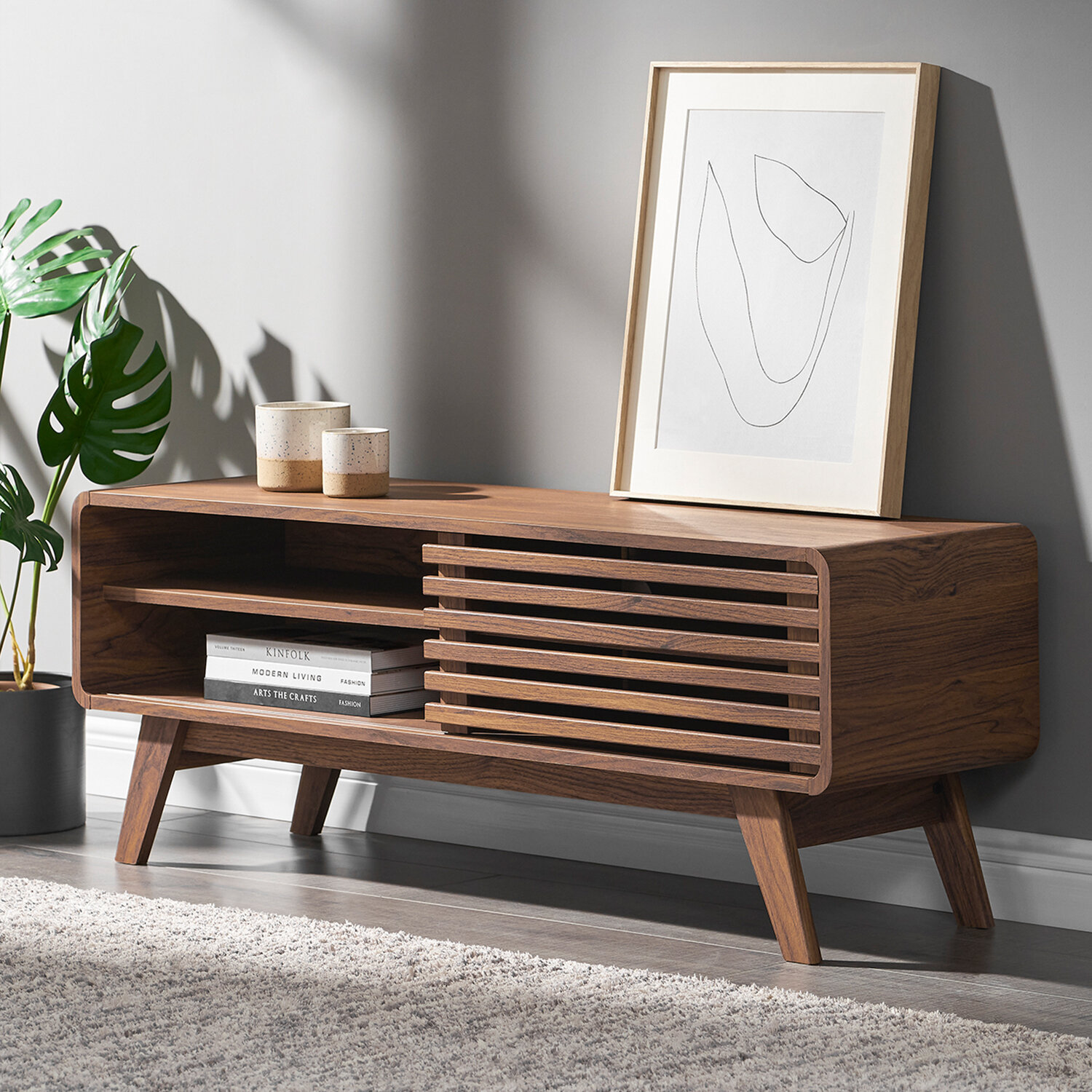 Scandinavian Style TV Cabinet Media Unit With Mid Century Legs Free Delivery 