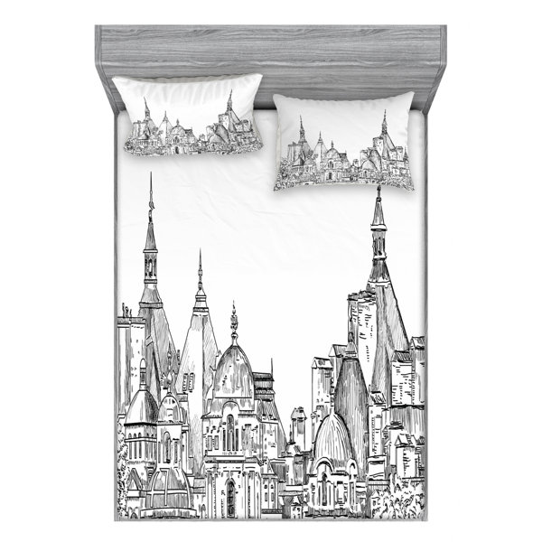 East Urban Home Modern European City Landscape Sketchy Painting