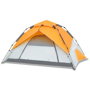 Orange Festival Tent Quick Easy Pitch Two Person Camping Tent 