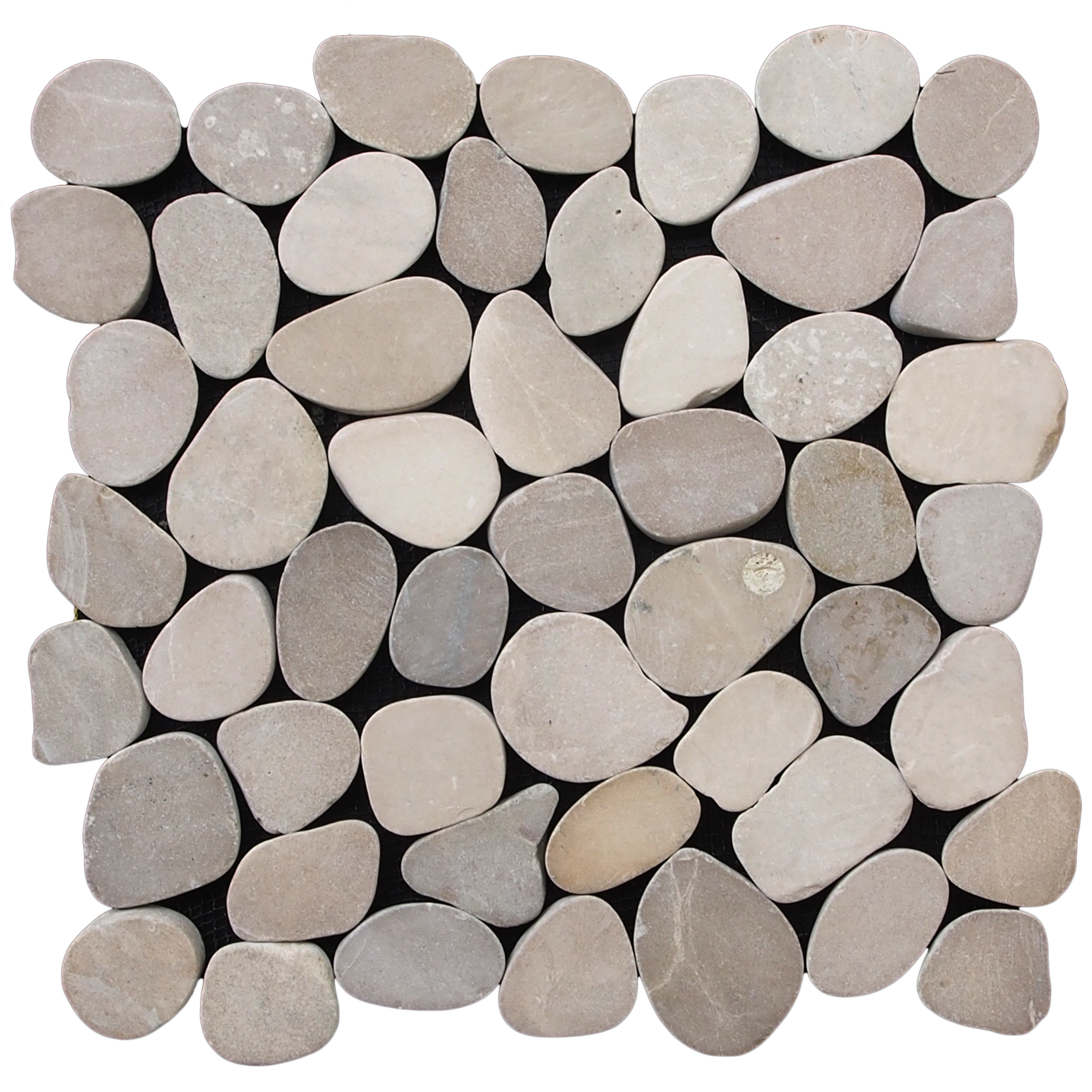 Pebble Tile Sliced Random Sized Natural Stone In Pebble Tile Sliced Random Sized Natural Stone In Tan Reviews Wayfair