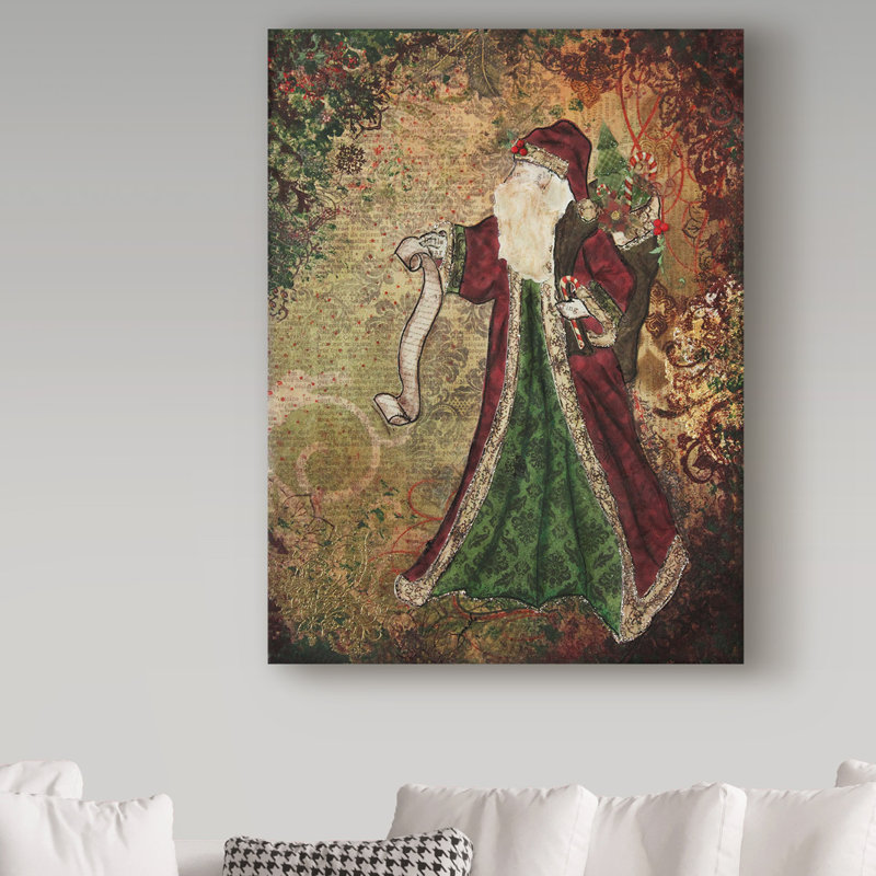Trademark Art Father Christmas Acrylic Painting Print On Wrapped