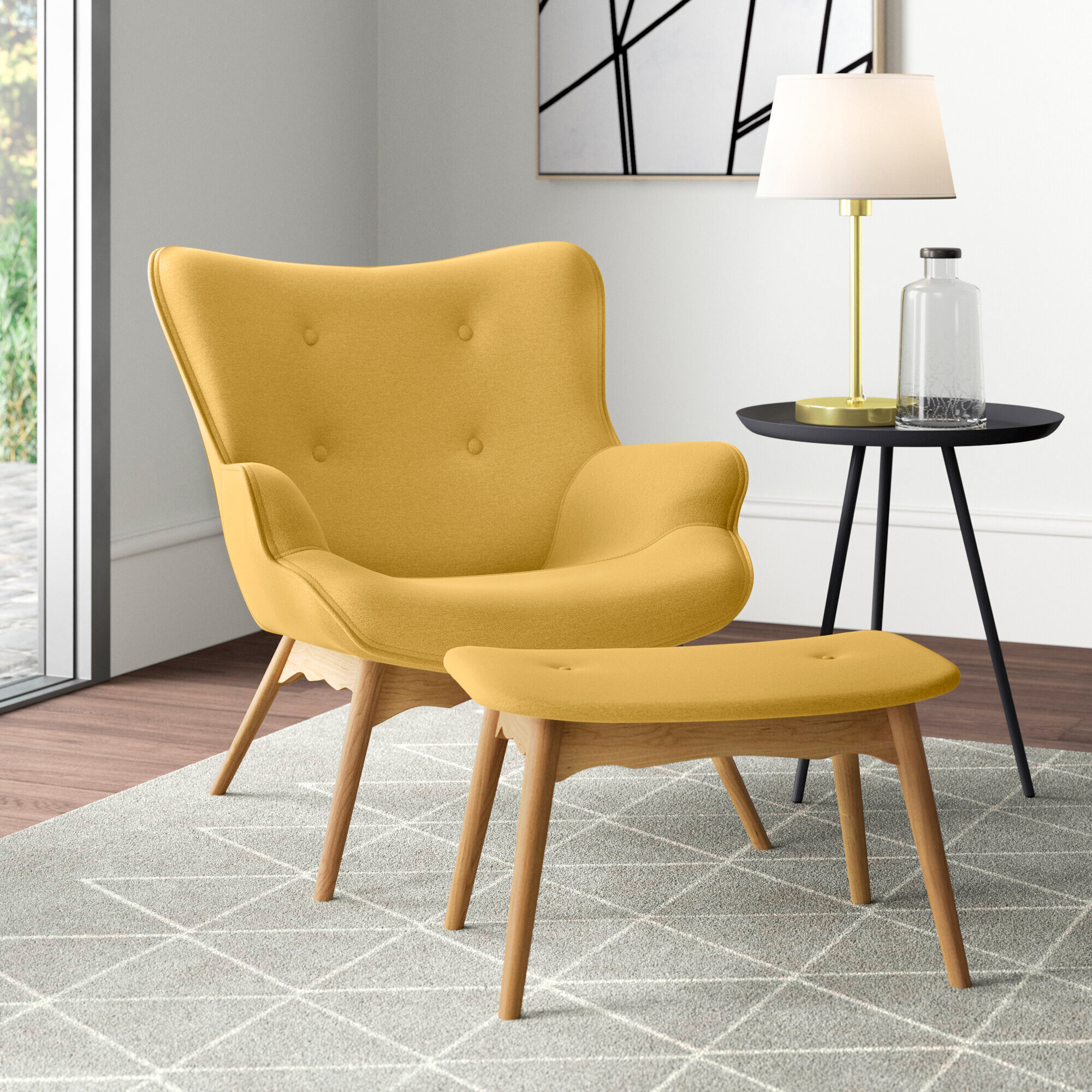 Hykkon Jolene Ducon Lounge Chair And Footstool Reviews Wayfair