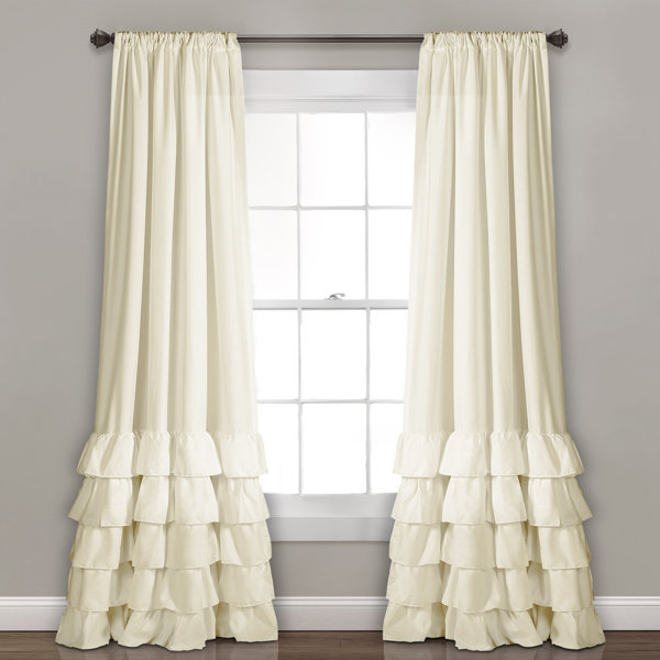 Cream Ruffle Curtains Wayfair