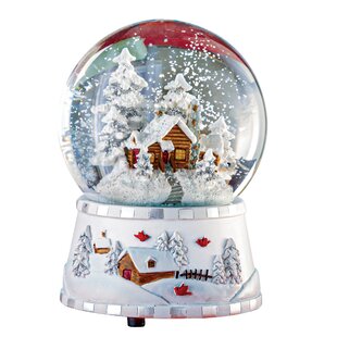 Kingfisher Christmas Snow Globe with LED Lights 