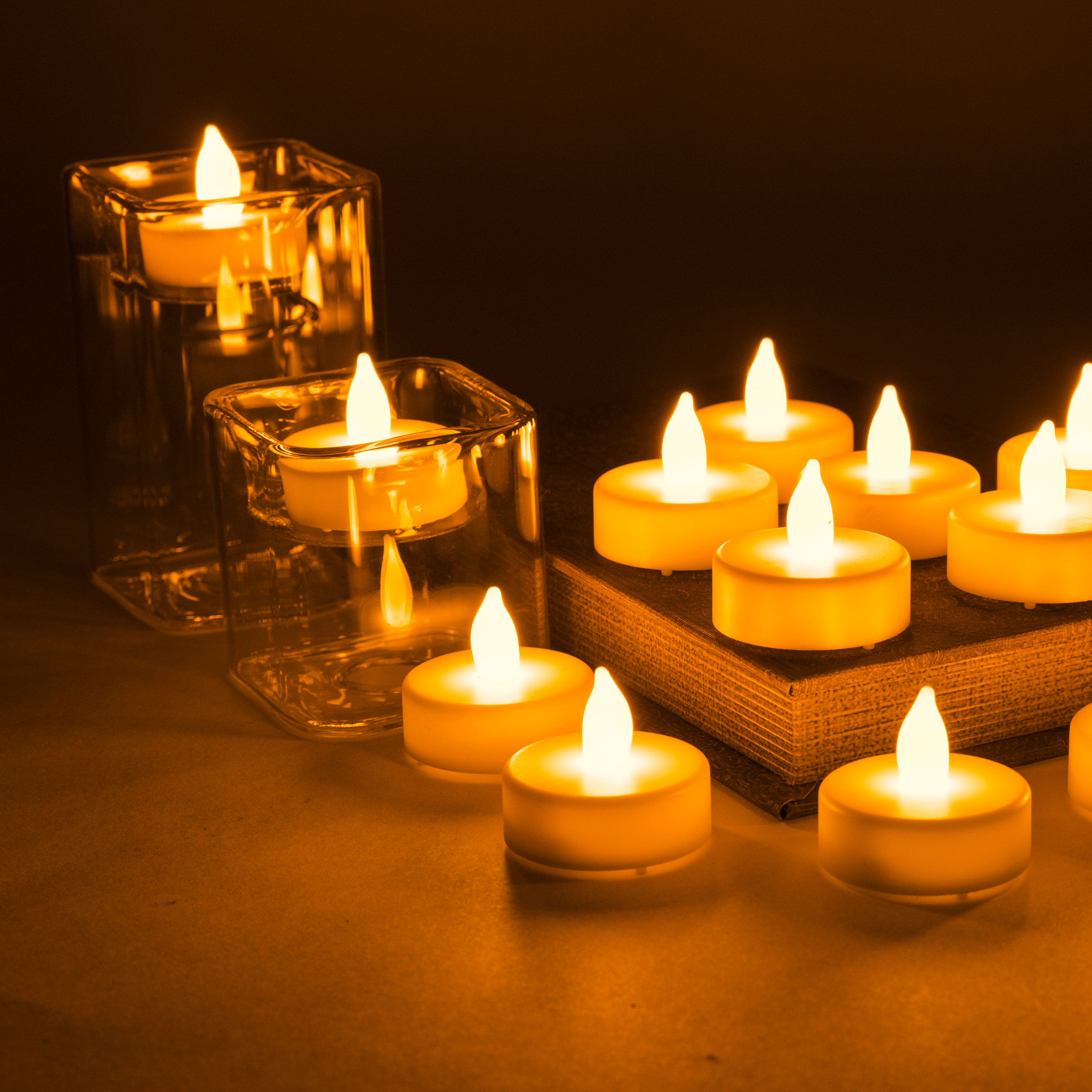 Wax Drip Effect Candle LED Light with Blow On blow Off Sensor Flickering Flame