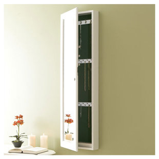 Wall Mounted Jewelry Armoires You Ll Love Wayfair Cecilia Wall Mount Jewelry Armoire With Mirror