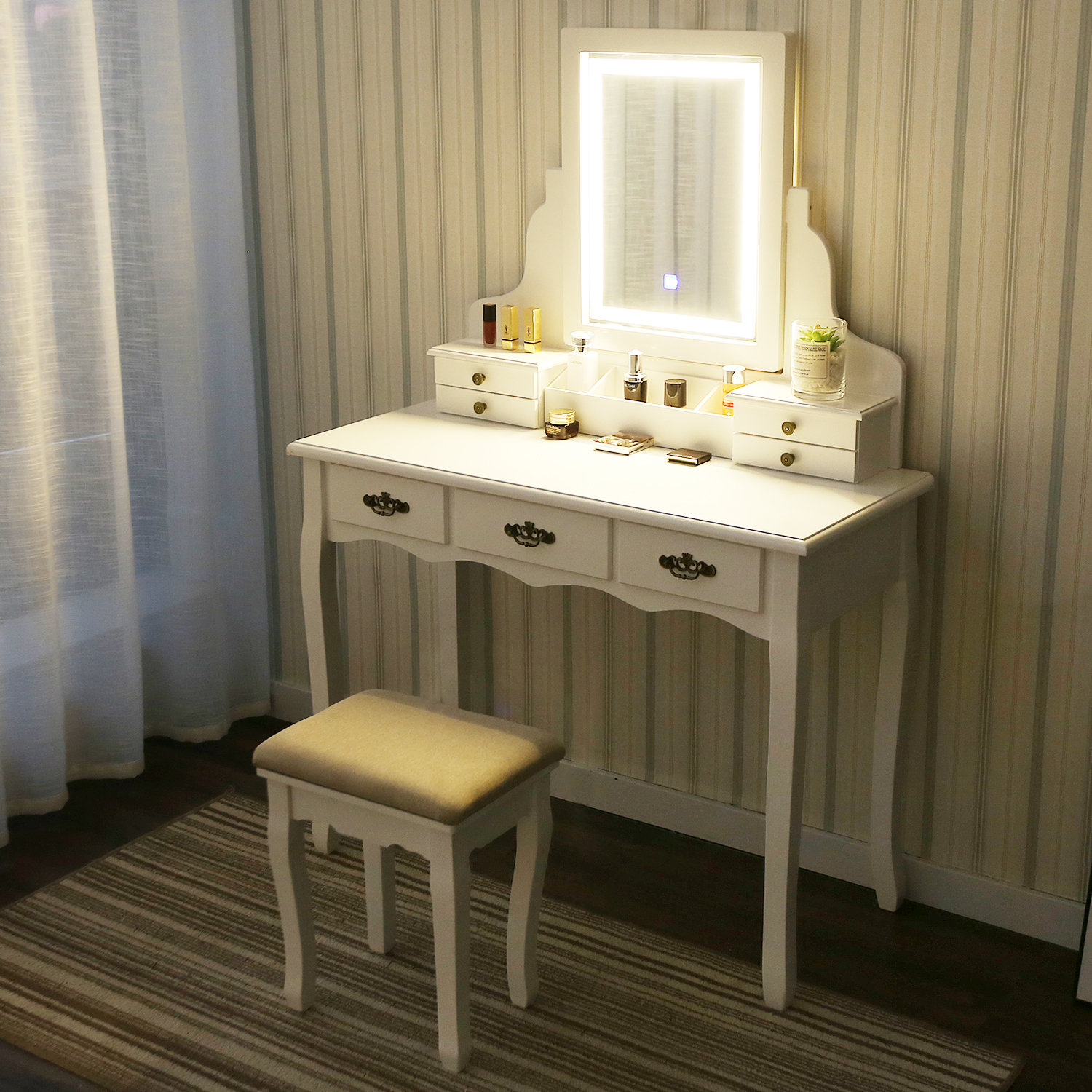 led vanity table