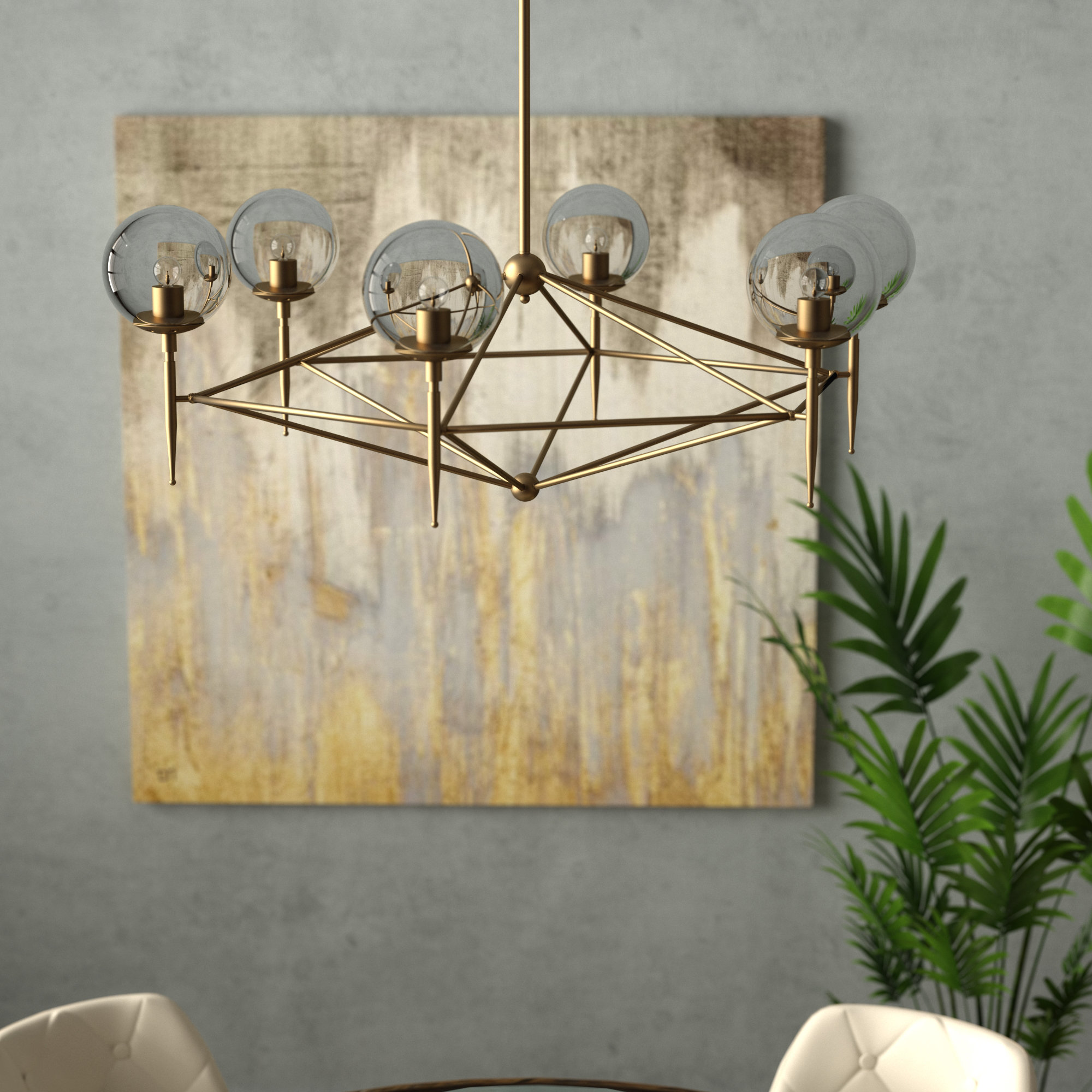 Ivy Bronx Eastbourne 6 Light Unique Statement Geometric Chandelier Reviews Wayfair