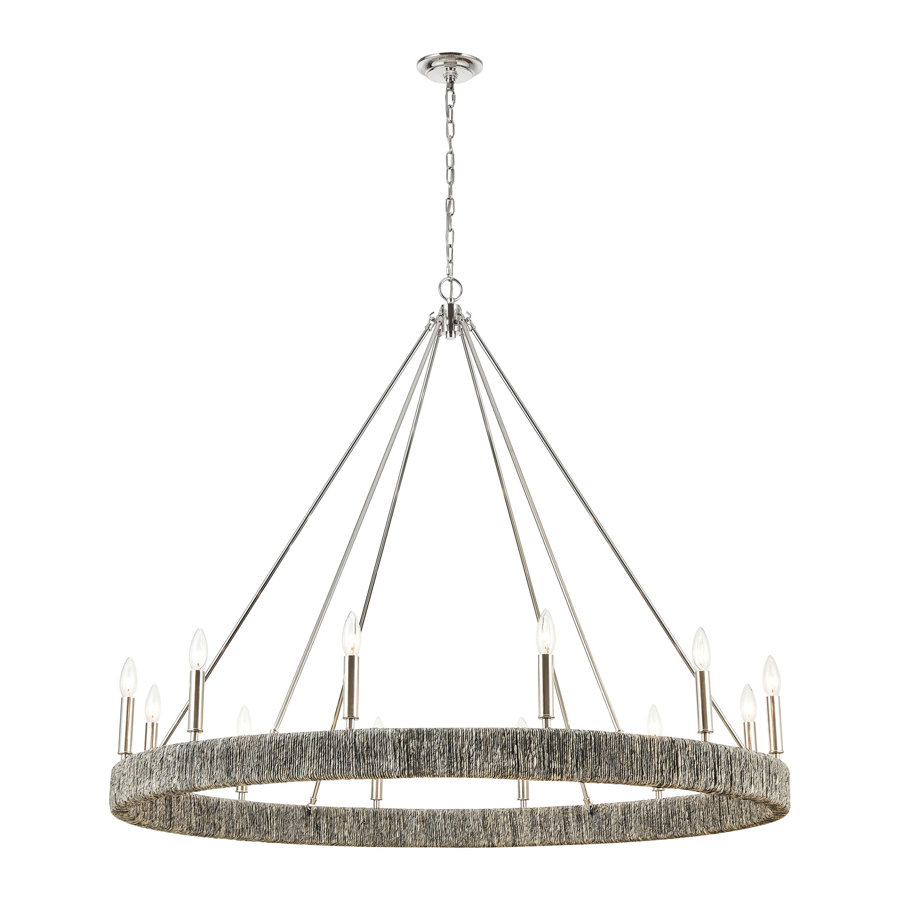 Cyprian 12 - Light Unique Wagon Wheel Chandelier