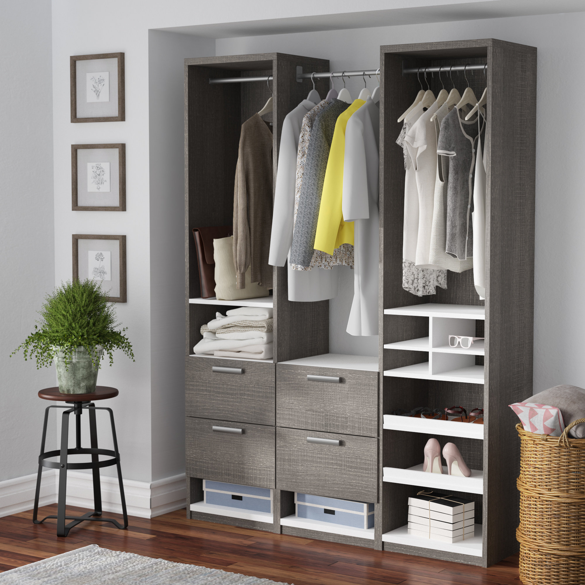 Laurel Foundry Modern Farmhouse Sampson Reach 58 5 W Closet System Laurel Foundry Modern Farmhouse Sampson Reach 58 5 W Closet System Wayfair