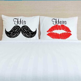 I Like His Beard All-Over Print Premium Pillow Case Funny Newlywed Pillow Cute Pillow I Like Her Butt Pillow Girlfriend Gift Valentine's Gift Wedding Couple's Pillow 
