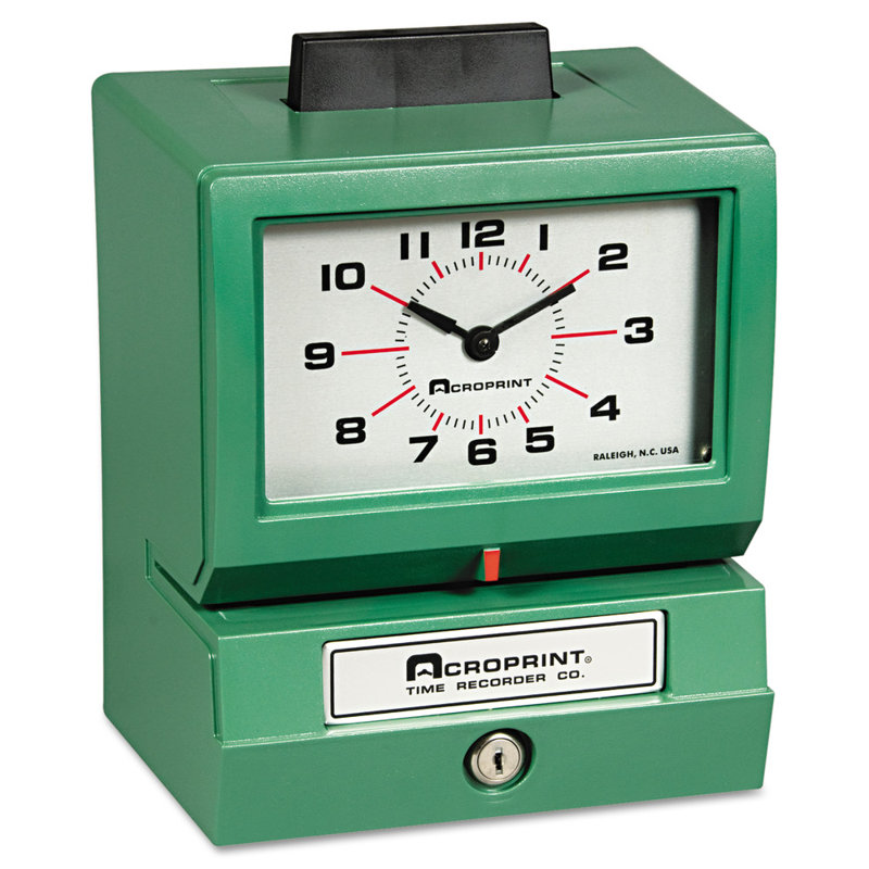 Model 125 Analog Manual Print Time Clock with Date/0-23 Hours/Minutes