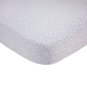 Grey Stars Sateen Crib Fitted Sheet