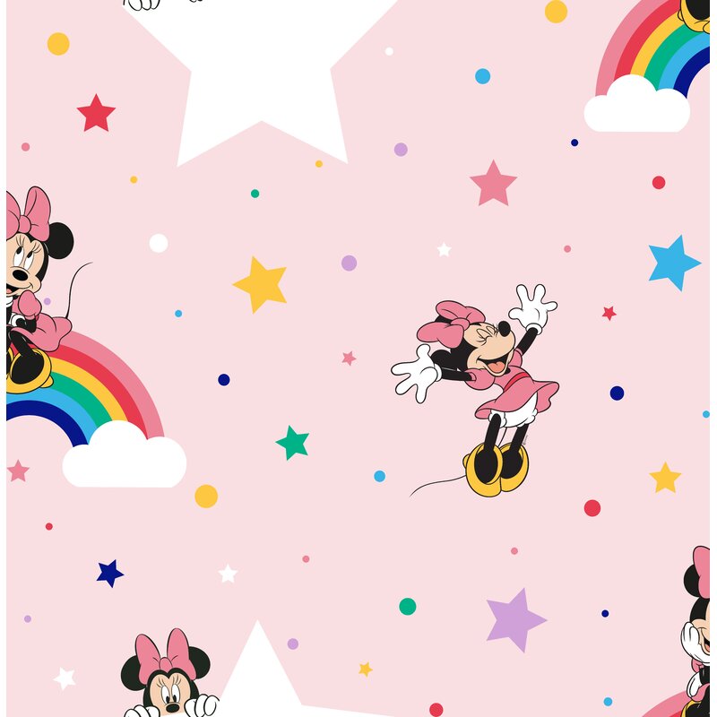 Disney Rainbow Minnie Disney 10m x 52cm Matt Wallpaper Roll  Wayfair co uk