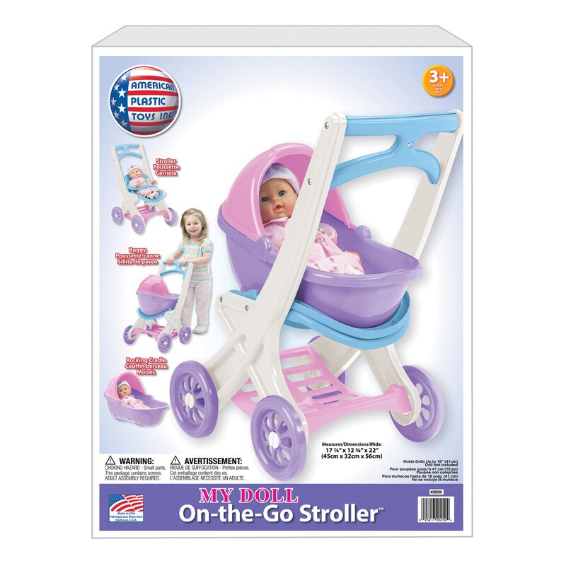 american plastic toys on the go stroller