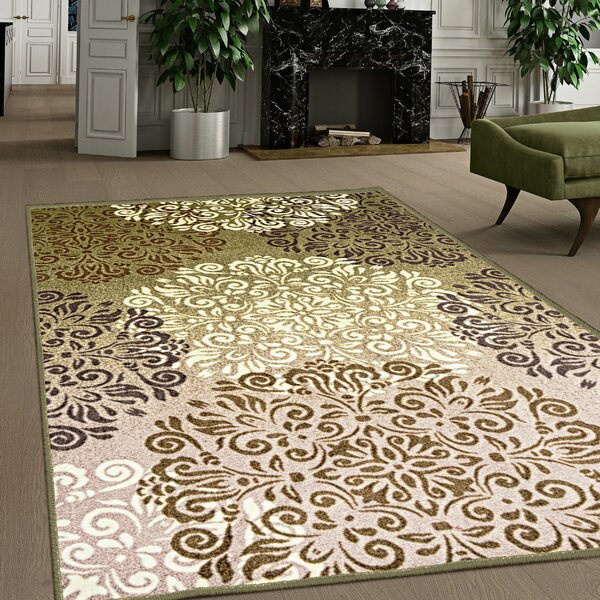 Charlton Home Reyna Green/Brown Rug & Reviews | Wayfair.ca