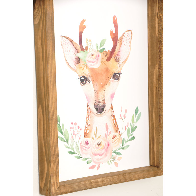 Harriet Bee Woodland Deer Picture Frame Painting Print On Plastic Acrylic Wayfair