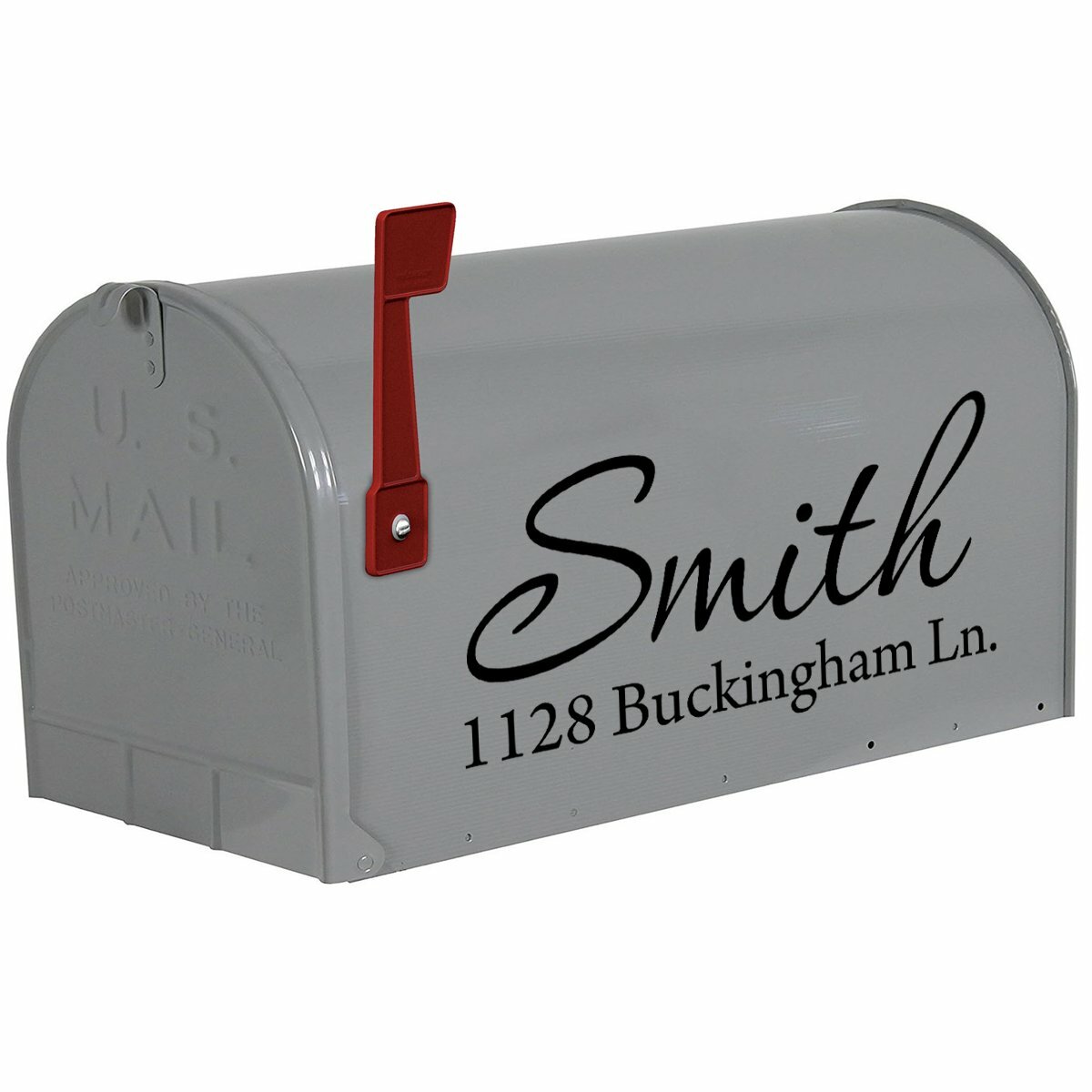 Mailbox Letters Decal 2 Piece Set Number and Street Name Family Name Custom 