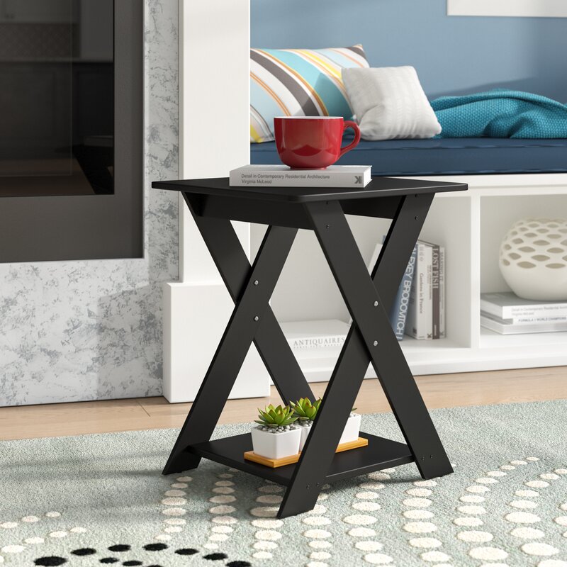 Ebern Designs Artesian Modern Criss Crossed End Table Reviews Wayfair