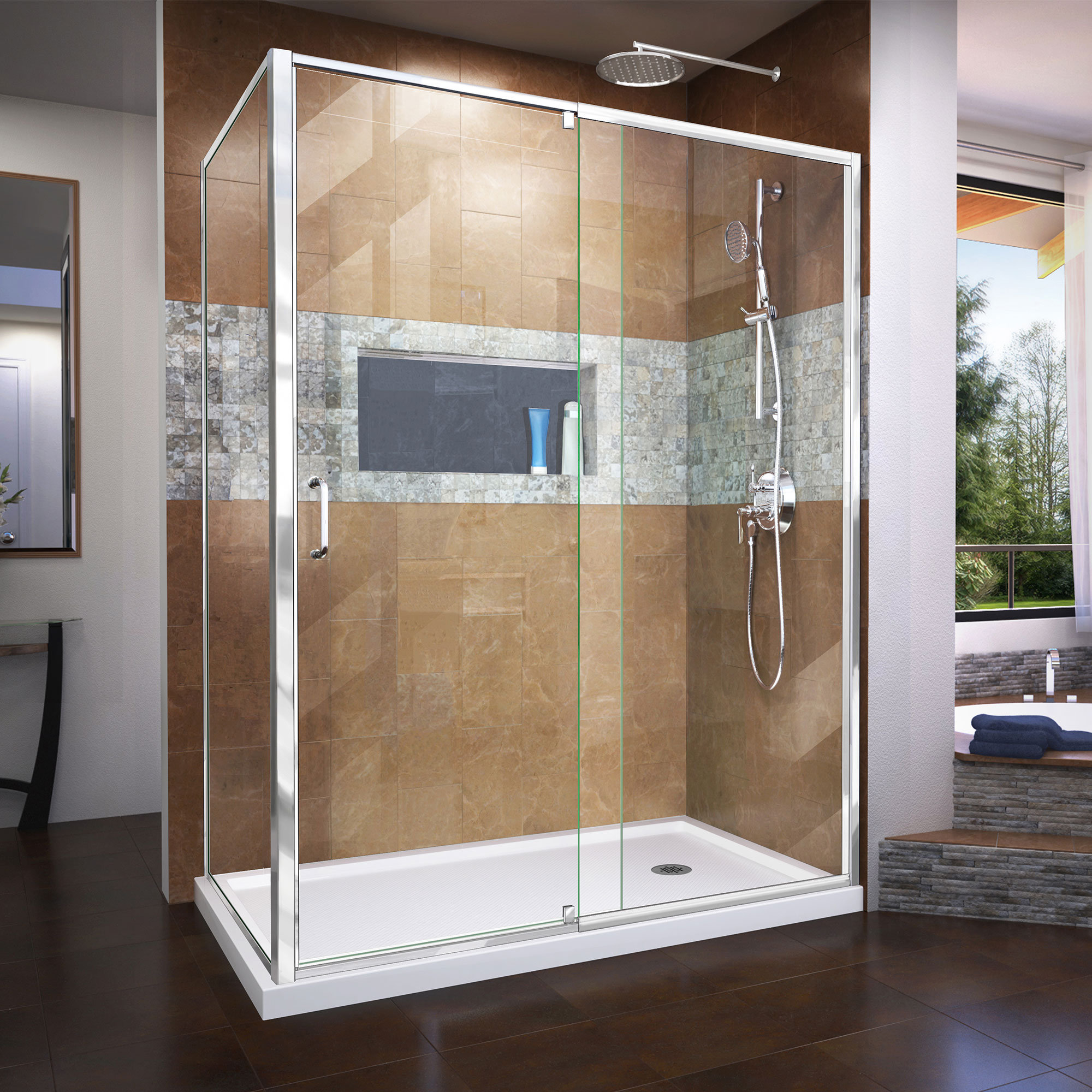 Dreamline Flex 34 5 X 72 Rectangle Pivot Shower Enclosure Wayfair