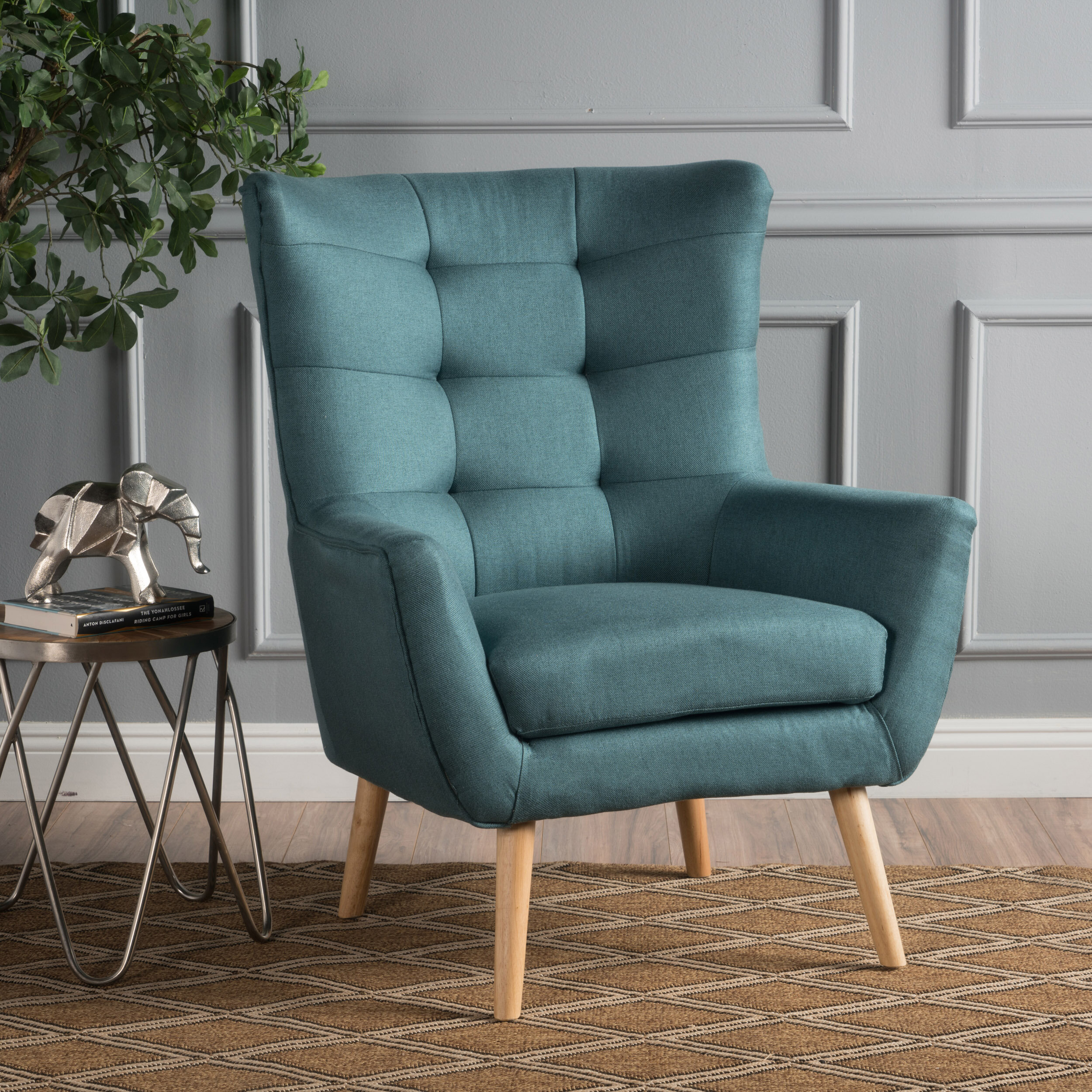 wayfair teal accent chair