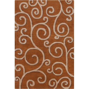 Jethro Hand Tufted Wool Rust/Tan Area Rug