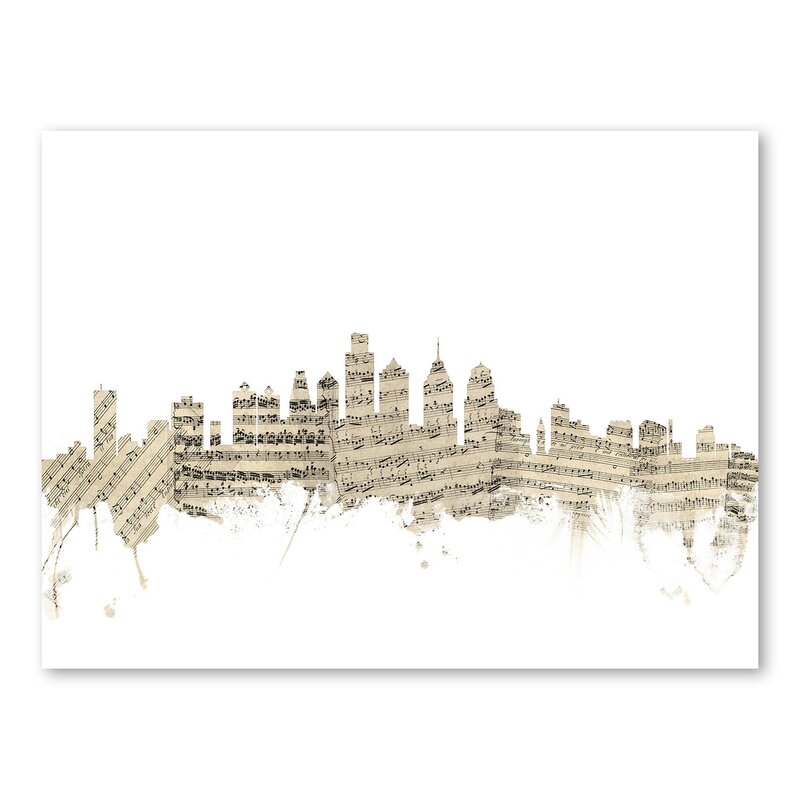 Philadelphia Pennsylvania Skyline Sheet Music Wall Mural