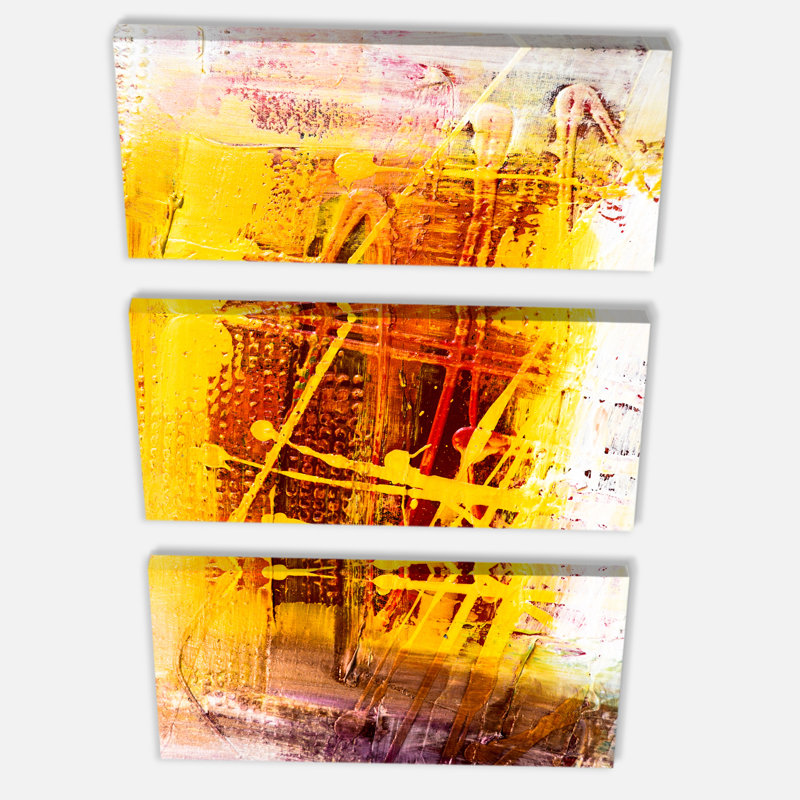 Designart Abstract Buddha Art 3 Piece Painting Print On Wrapped