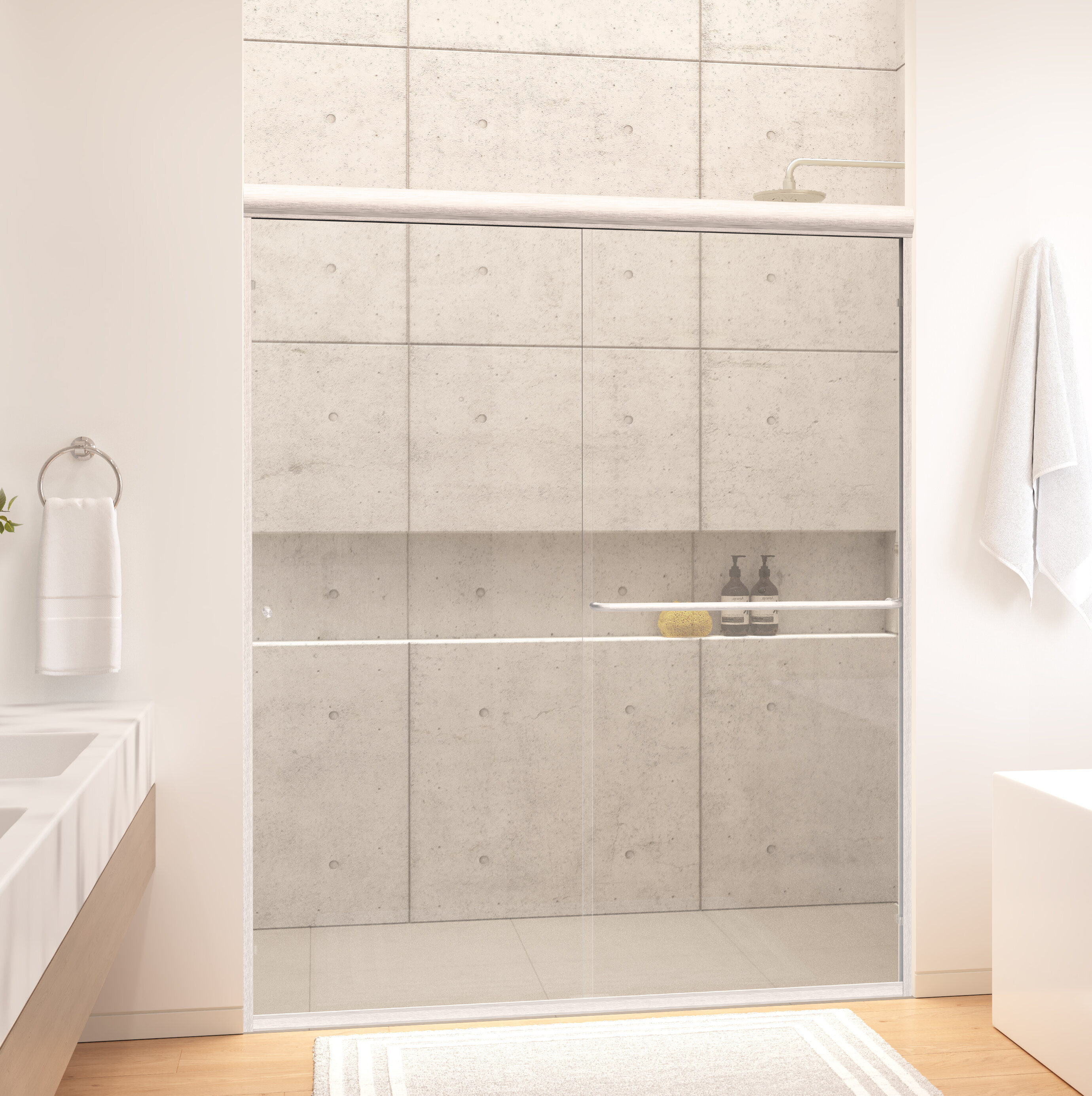 Holcam Eurolite 57 W X 74 H Bypass Frameless Shower Door Wayfair