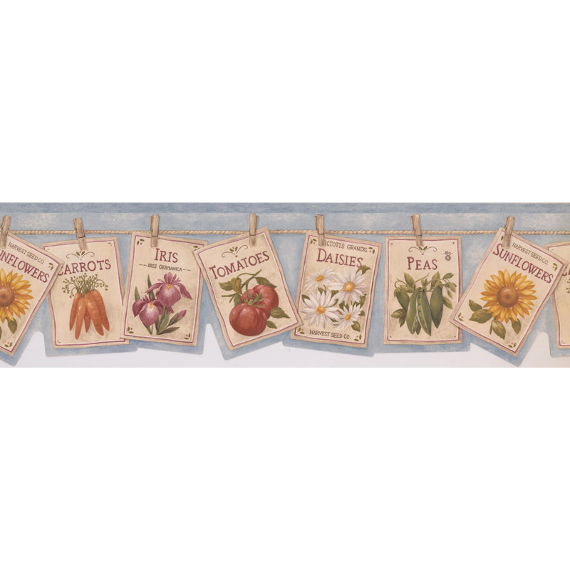 York Wallcoverings 15 L X 6 78 W Flowers Vegetables Book Pages