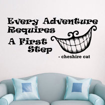 WE'RE ALL MAD HERE ALICE IN WONDERLAND INSPIRED LARGE WALL VINYL DECAL HAT 22" 
