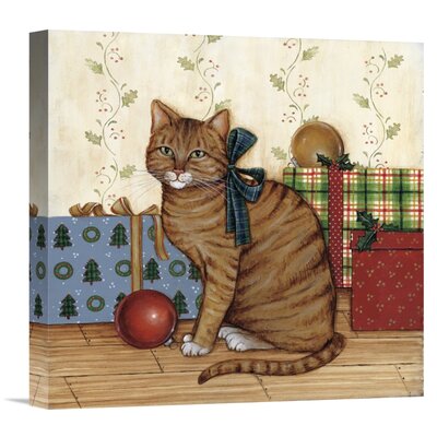 'Christmas Kitty II' Print East Urban Home Format: Wrapped Canvas, Size: 26.4