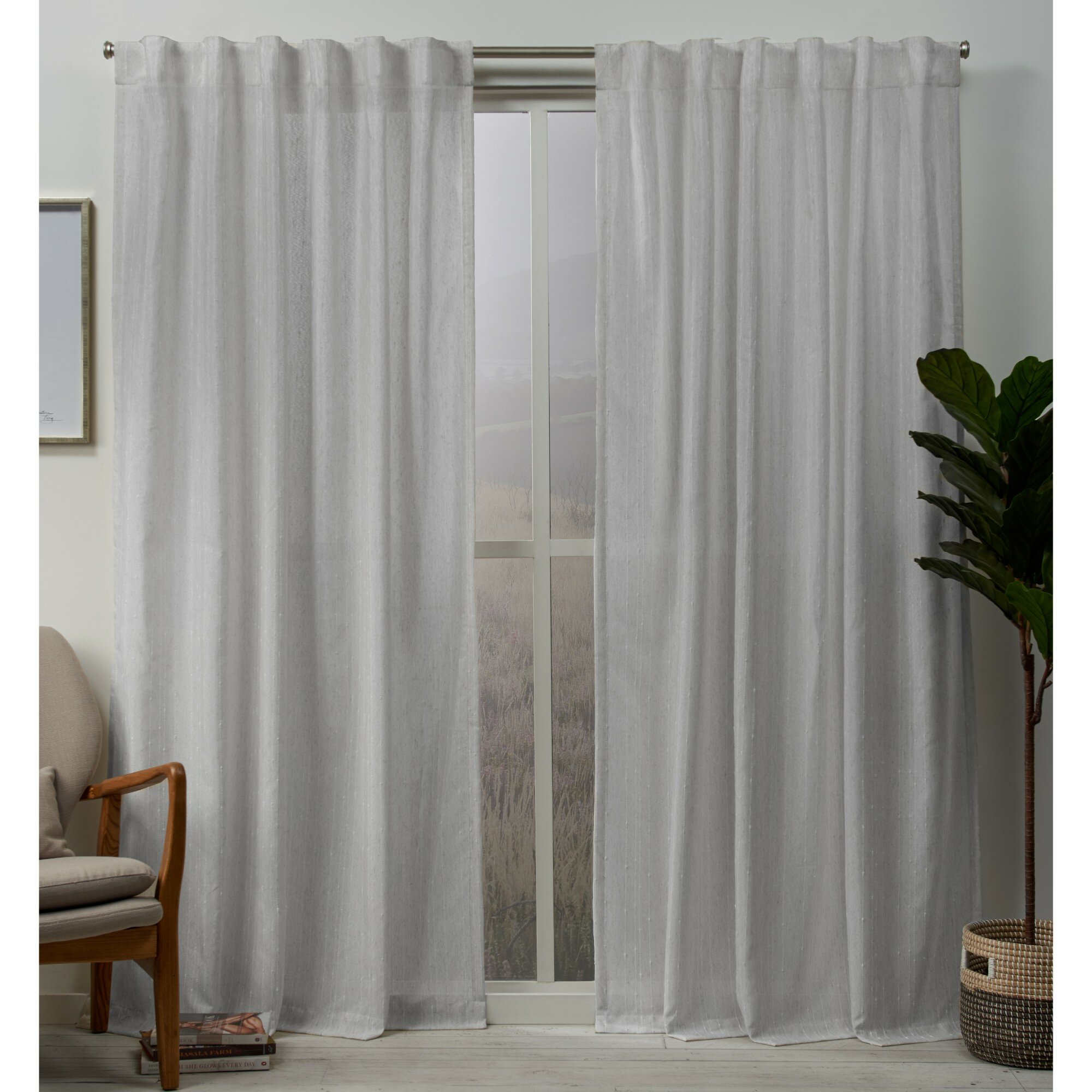 Modern Gray Solid Color Blackout Curtains Window Treatment Balcony Home Decor 