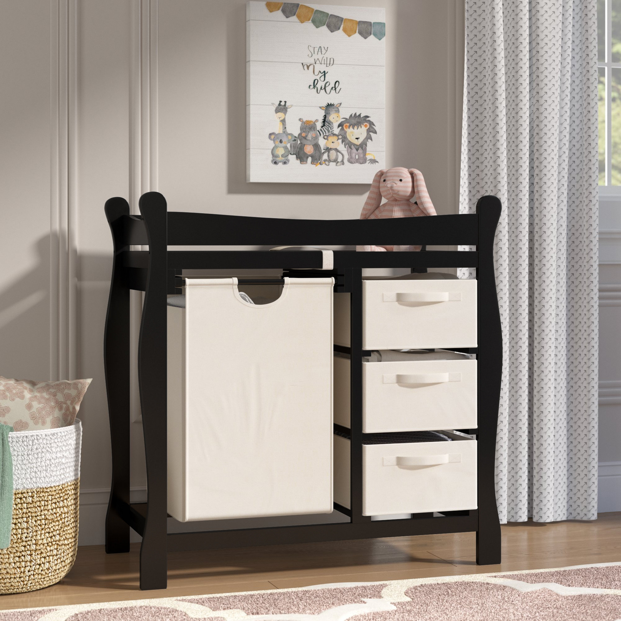 sleigh style changing table