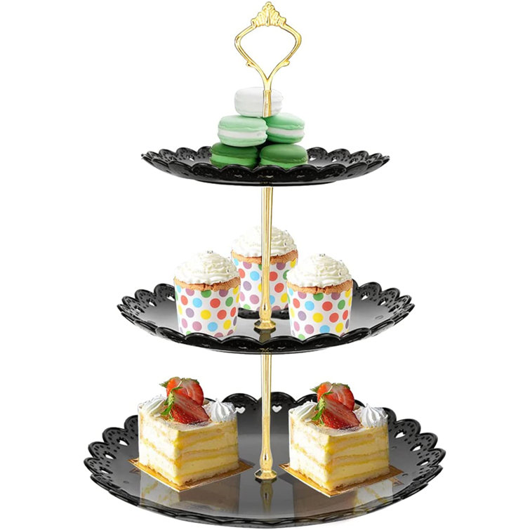 3 Tier Cupcake Stand Stainless steel Round Wedding Birthday Cake Display Tower 