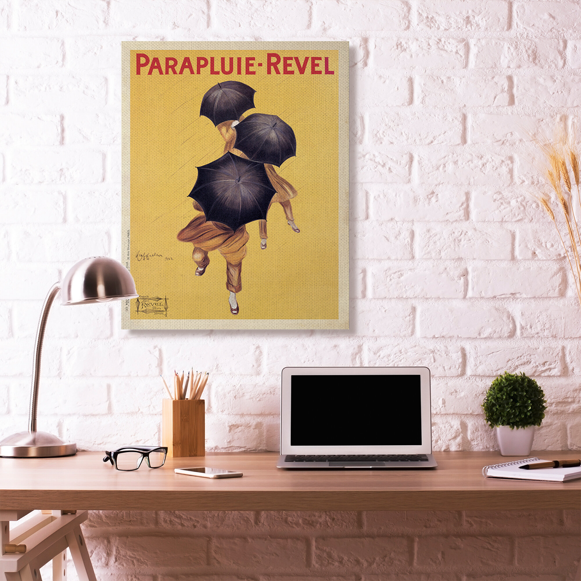 Parapluie-Revel Vintage Poster Yellow Design by Marcello Dudovich - Graphic  Art