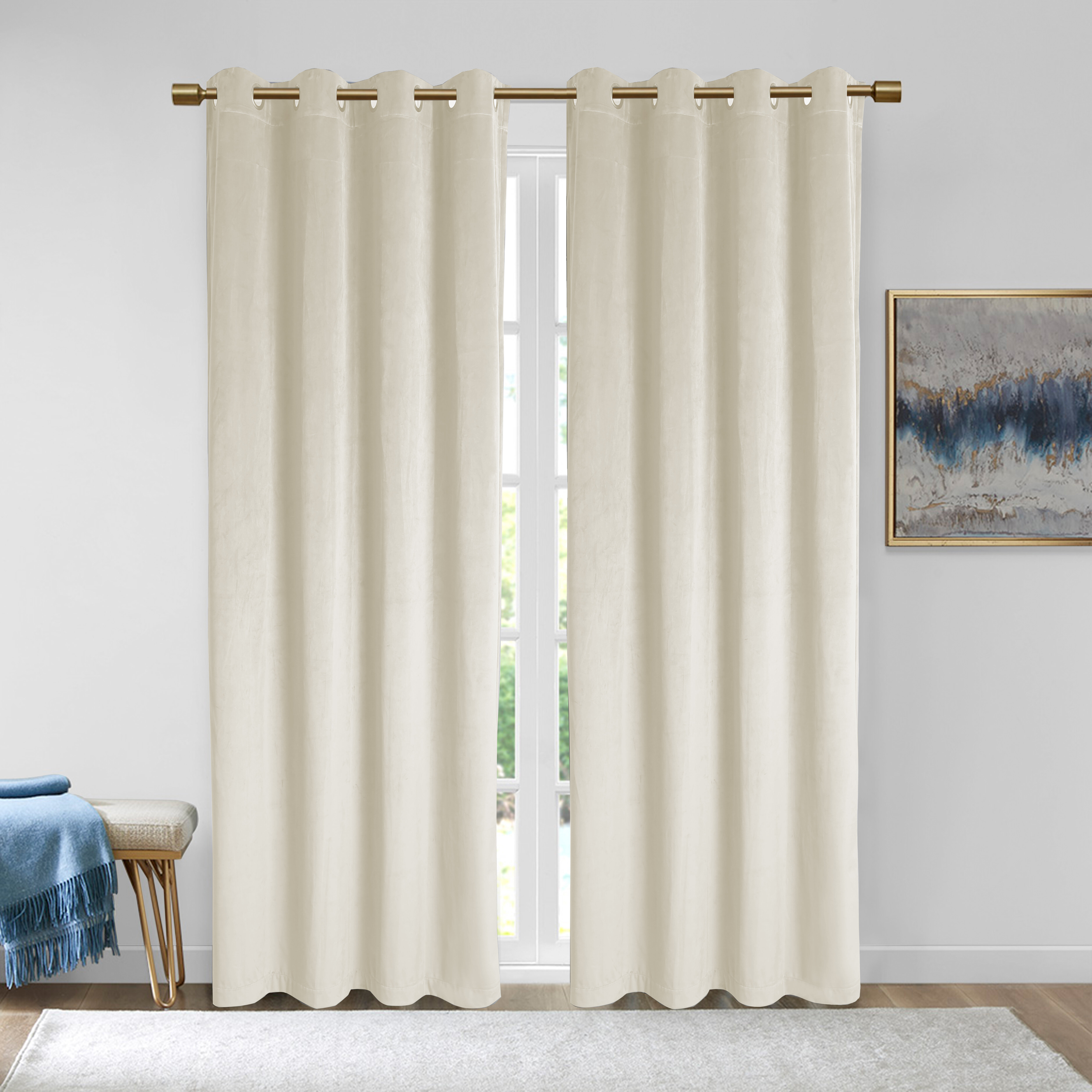 Everly Quinn Rybicki Velvet Solid Color Room Darkening Curtain Panels Reviews Wayfair