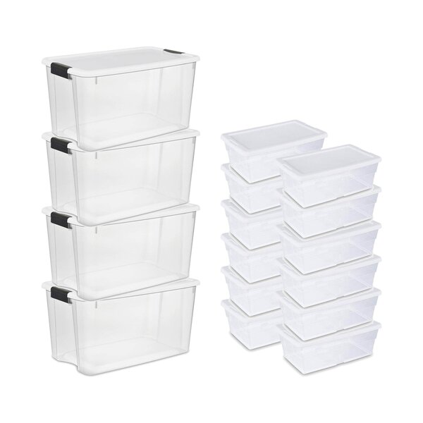 12 Pack Clear for sale online Sterilite 12X16428012 Storage Box 