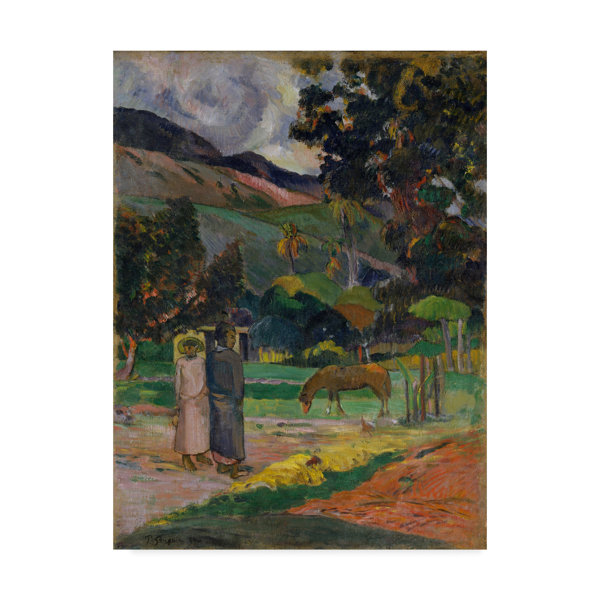 Trademark Art Tahitian Landscape Oil Painting Print On Wrapped
