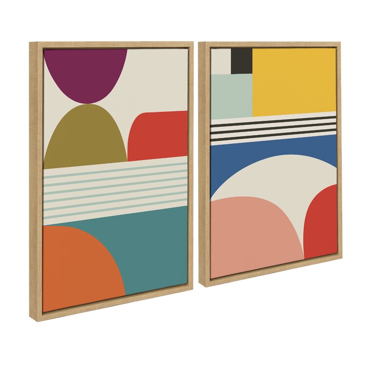 Corrigan Studio® Sylvie Mid Century Modern Patterns Framed Canvas Set ...
